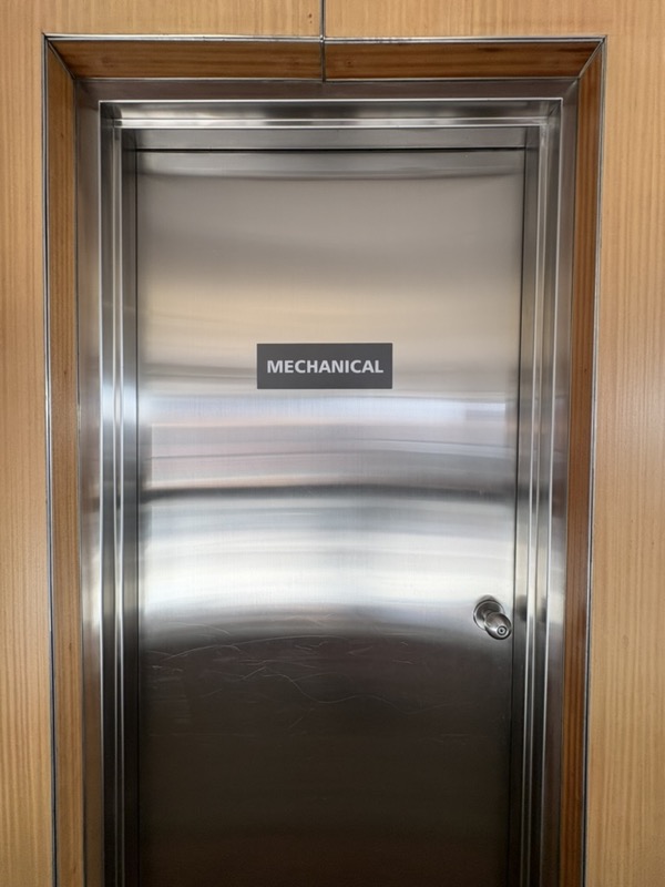 Mechanical room door.